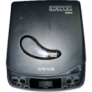 Craig JC6111C Portable CD‎ Player Super Bass System 1996 Vintage  - Black